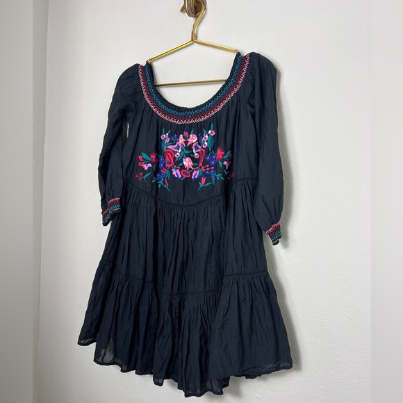 EUC Free People Sunbeams Mini Boho Dress in Black Size Small - Picture 9 of 16